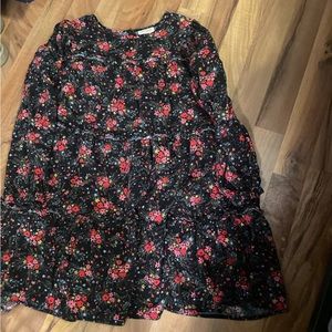 Cat & Jack Dresses, TWO, Purple floral and Black Floral, Size L 10/12